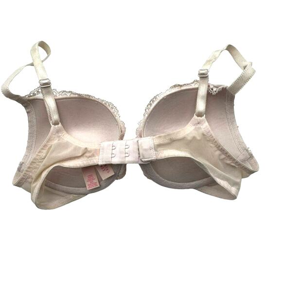 Victoria's Secret 32C Dream Angels Push-Up Pigeonnant pink lace‎ bra Padded bow - Picture 2 of 4